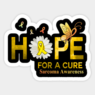 Hope For A Cure Butterfly Flower Sarcoma Sticker